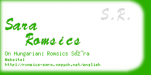 sara romsics business card